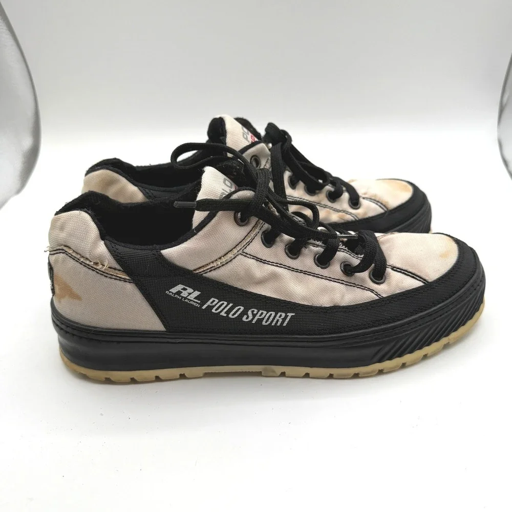 Ralph‎ Lauren Polo Sport Sneakers Mens 11 White Extreme Made in Italy Vintage